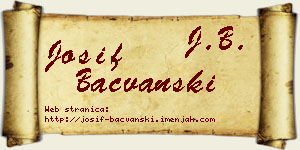 Josif Bačvanski vizit kartica